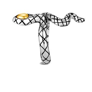 John Hardy snake ring in silver and 18k gold eye